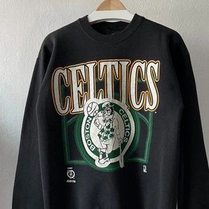 Vintage 90s Boston Celtics Basketball Crewneck Shirt Boston Celtics Shirt